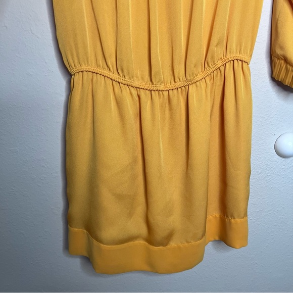 Diane von Furstenberg Silk Mikino Dress Size 6 Yellow Marigold Pleated DVF - Picture 11 of 16